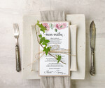 Menu akwarele menu ślubne z planem posiłków, eleganckie z wasza treścia0