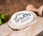 Podziękowania dla Gości Weselnych Magnesy breloki Zdrapki ślubne podziękowania dla gości weselnych magnesy na lodówkę  drewniany krążek w torebce2