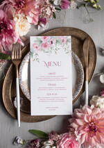 Menu rustykalne menu weselne na stół karta dań weselnych, rustykalne dowolna treść1