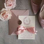 Zaproszenia ślubne Minimalistyczne Minimalistyczne Zaproszenia ślubne Romantyczne Zaproszenie na Ślub Wianek Różany2