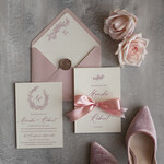 Zaproszenia ślubne Minimalistyczne Minimalistyczne Zaproszenia ślubne Romantyczne Zaproszenie na Ślub Wianek Różany3