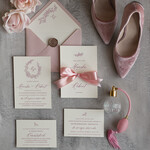 Zaproszenia ślubne Minimalistyczne Minimalistyczne Zaproszenia ślubne Romantyczne Zaproszenie na Ślub Wianek Różany0