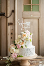 Figurki na tort / cake topper statuetki akryl personalizowany topper na tort weselny białe napisy 2