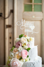 Figurki na tort / cake topper statuetki akryl biały topper ślubny napis na tort weselny personalizowany topper ślubny wasze nazwisko2