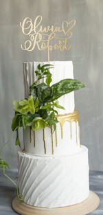 Figurki na tort / cake topper statuetki akryl złoty błyszczący topper na tort weselny eleganckie greenry wesele w pałacu 1