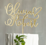 Figurki na tort / cake topper statuetki akryl złoty błyszczący topper na tort weselny eleganckie greenry wesele w pałacu 2