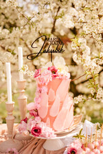 Figurki na tort / cake topper statuetki akryl czarny napisy na tort weselny ozdobny spersonalizowany topper 1