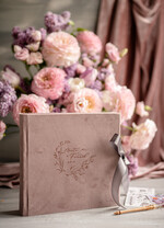 Albumy ślubne Pudełka na zdjęcia  album na zdjęcia  pudrowy różowy album na zdjęcia welurowa okładka7