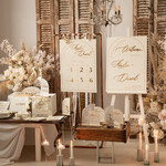 Numery na stół Akryl numerek stojak na stół weselny, złote lusterkowe napisy7