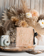 Księgi wpisów gości welurowe welurowa księga na wesele, pamiątkowa księga wpisów gości i na zdjęcia, księga na fotki z instaxa i fotobudki, welurowa księga ze złotymi napisami 7