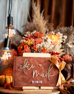 Księgi wpisów gości welurowe welurowa księga brązowo złota okładka, pamiątkowa księga gości,księga gości weselnych z imionami pary młodej, album na fotki z instaxa i fotobudki14