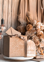 Pudełko na koperty  glamour Welurowa beżowo złota kopertówka ze złotymi napisami, beżowy cieniowany welur, pudełko na koperty, pomysł na pudełko na pieniądze podczas wesela16