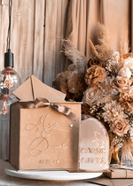 Pudełko na koperty  glamour Welurowa beżowo złota kopertówka ze złotymi napisami, beżowy cieniowany welur, pudełko na koperty, pomysł na pudełko na pieniądze podczas wesela14