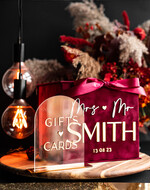 Pudełko na koperty  glamour ślubne pudełko na kopertywelurowa bordowa kopertówka ze złotymi napisami, bordowy cieniowany welur, welurowe pudełko na koperty, pomysł na pudełko na pieniądze podczas wesela2