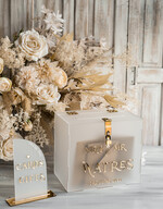 Pudełko na koperty  glamour satynowa kopertówka ze złotymi napisami, kopertówka z tabliczką, pudełko na koperty na weselu, kopertówka glamour, pudełko na kopety glamour4