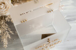 Pudełko na koperty  glamour satynowa kopertówka ze złotymi napisami, kopertówka z tabliczką, pudełko na koperty na weselu, kopertówka glamour, pudełko na kopety glamour7