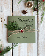 Kartki świąteczne z logo firmy natural kartki świąteczne dla firm z logo, ręcznie robione1