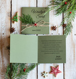 Kartki świąteczne z logo firmy natural kartki świąteczne dla firm z logo, ręcznie robione2