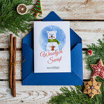 Kartki świąteczne z logo firmy Retro/nowoczesne kartki świąteczne z logo twojej firmy, świąteczny eco brąz0