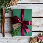 Kartki świąteczne z logo firmy kartka pudełko firmowe kartki swiateczne z logo, bożonarodzeniowe pudełka z gałązką i kartką świąteczną2