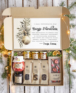 Prezenty oferta dla Firm słodkie zestawy  Duże zestawy prezentowe na boże narodzenie dla klientów Prezent świąteczny dla klientów biznesowych z kawą, eleganckie prezenty świąteczne z miodam0