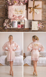 Prezenty dla świadków boxy prezentowe dla Świadkowej, prośba o świadkowanie  box prezentowy dla druhny satynowa podomka z koronką3