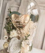 Prezenty dla Babci i Dziadka Prezenty dla Babci Upominek dla Dziadków flowerbox , prezent dla babci zielono biały naturalny flowerbox szklana kopuła z kwiatami, suszone kwiaty w szkle, wieczna róza biała 0