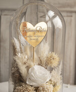 Prezenty dla Babci i Dziadka Prezenty dla Babci  flowerbox, pomysł na prezent prezent dla babci kwiaty w kopule kompozycja z kwiatów suszonych wieczne roze5