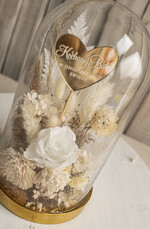 Prezenty dla Babci i Dziadka Prezenty dla Babci  flowerbox, pomysł na prezent prezent dla babci kwiaty w kopule kompozycja z kwiatów suszonych wieczne roze6