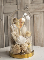 Prezenty dla Babci i Dziadka Prezenty dla Babci  flowerbox, pomysł na prezent prezent dla babci kwiaty w kopule kompozycja z kwiatów suszonych wieczne roze8