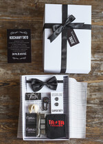 Prezenty dla Taty dzien ojca zestawy dla Taty dzień Ojca pomysł na prezent box prezentowy dla Taty satynowa mucha i spinki do mankietu 0