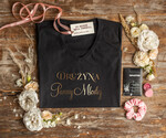 wieczór Panieński zestawy podziekowania na wieczór panieński Zestaw na wieczór Panieński  - Koszulka Drużyna Panny Młodej  - T-Shirt Złote litery  Frotka do włosów0