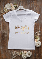 wieczór Panieński zestawy podziekowania na wieczór panieński Zestaw na wieczór Panieński  - Koszulka ze Złotym Napisem - T-Shirt Złote litery - zapakowany z bilecikiem8