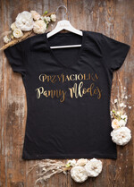 wieczór Panieński zestawy podziekowania na wieczór panieński T-Shirt  na wieczór Panieński  - Koszulka ze Złotym Napisem  Przyjaciółka Panny Młodej 0