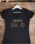 wieczór Panieński Koszulka T-Shirt z Napisem  Presonalizowana Koszulka z Napisem na Wieczór Panieński T-shirt Złoty Napis Będzie Pięknie0