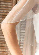 Panna Młoda  Welony welon ślubny wykończony delikatnymi koralikami, welon dla panny młodej wykończony perełkami2