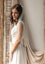 Panna Młoda  Welony welon ślubny wykończony delikatnymi koralikami, welon dla panny młodej wykończony perełkami3