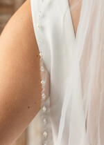 Panna Młoda  Welony welon ślubny wykończony delikatnymi koralikami, welon dla panny młodej wykończony perełkami7