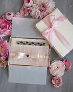 Panna Młoda  podwiązki ślubne ślubna podwiązka z kamieniami  tiulowa podwiązka ze zdobieniami, podwiązka ślubna dla Panny Młodej z różową kokardką, podwiązka dla Panny Młodej z tiulu z ozdobnymi kamieniemi2