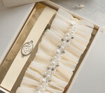 Panna Młoda  podwiązki ślubne podwiązki ślubne z ozdobnymi kamieniami, tiulowa podwiązka dla Panny Młodej, dwie podwiązki ślubne, podwiązki dla Panny Młodej z inicjałami Pary Młodej2