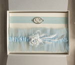 Prezenty dla Panny Młodej  podwiązki ślubne  Nowoczesny Prezent dla Panny Młodej, coś niebieskiego - prezent dla panny młodej, podwiązka z inicjałami dla Panny Młodej, Piękna niebieska podwiązka 2