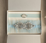 Prezenty dla Panny Młodej  podwiązki ślubne  Gotowy Zapakowany Prezet dla Panni Młodej, coś niebieskiego - prezent dla panny młodej, podwiązka ślubna z kryształkami, podwiązka z niebieskiego tiulu 1