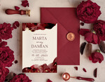 Zaproszenia ślubne Proste i Nowoczesne  bordowe zaproszenia ślubne, nowoczesne zaproszenia slubne, delikatne zaproszenia na slub, proste wzory zaproszeń ślubnych, minimalistyczne zaproszenia ślubne1