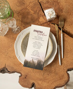 Menu Nowoczesne prosta forma  eleganckie menu na stoły weselne, karta dań na wesele, proste menu weselne w kolorze ecru, karta dań weselnych, menu weselne, plan podawania posiłków1