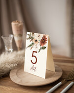 Numery na stół Nowoczesne prosta forma  Eleganckie numerki na stół weselny, numeracja stołów weselnych, proste i delikatne numerki na stoły weselne, dekoracja stołu weselnego 2