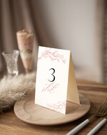 Numery na stół Nowoczesne prosta forma  Eleganckie numerki na stół weselny, numeracja stołów weselnych, proste i delikatne numerki na stoły weselne, dekoracja stołu weselnego 2