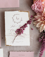 Zaproszenia ślubne Wydzierane Brzegi wydzierane zaproszenia ślubne z wrzosem, eleganckie zaproszenia na ślub z wrzosem, delikatne zaproszenia slubne, naturalne zaproszenia slubne z wrzosem5