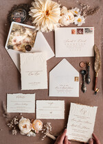 Zaproszenia ślubne Wydzierane Brzegi Zaproszenia ślubne z płatkami złota, delikatne zaproszenia na ślub ze złotem, zaproszenie glamour ze zlotym sznurkiem złote zaproszenia na ślub, 3