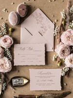 Zaproszenia ślubne Wydzierane Brzegi delikatne zaproszenia ślubne, wydzierane zaproszenia ślubne, eleganckie zaproszenia na ślub, rustykalne zaproszenia slubne, zaproszenia ślubne ze wstążką  4