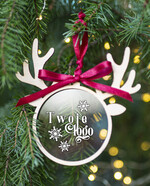 Prezenty oferta dla Firm DREWNIANE ZAWIESZKI Prezent Biznesowy Na Święta Bombka Renifer  z Logo Zawieszka Choinka z logo dla firm idealny upominek B2B0